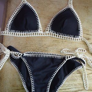 Victoria's Secret Black Crotchet Bikini